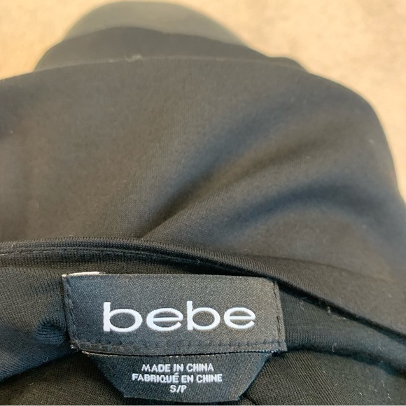 BEBE black sequin beaded cut-out crop top Sz S NWOT - Picture 4 of 9